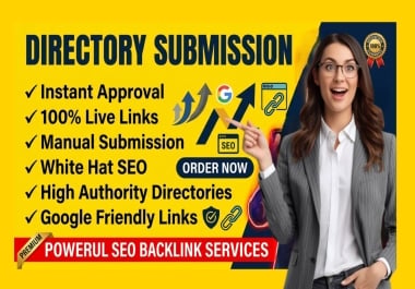 create 500 dofollow directory submission backlinks for SEO Google ranking