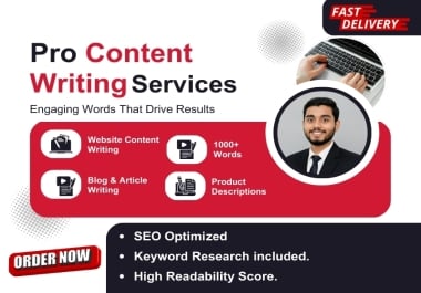 I will write 1000 Words SEO Optimized,  High-Quality Content and Article Writing