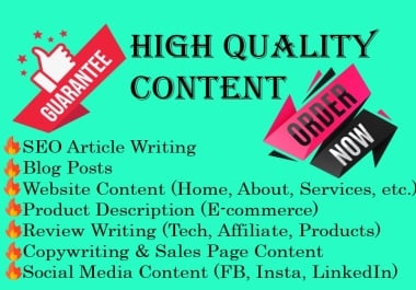 5&times 500 Words High-Quality Unique Content for Blogs & Websites