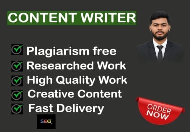 I will do professional SEO optimized content writing and on page SEO