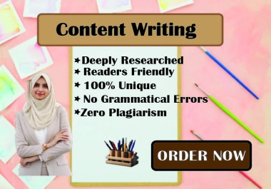 I Will provide you premium quality article, blog, content and product description in 1000 words