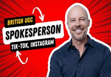 I will be your british ugc spokesperson for tiktok and facebook video ads