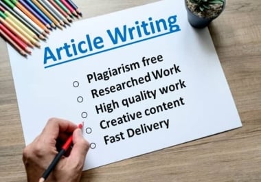 I Will Provide Article Writing Service - AI With Human Touch.