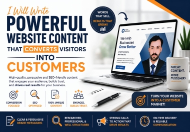 I will write powerful website content that converts visitors into customers