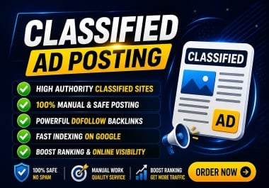 I Will Do 50 Premium Classified Ad Posting for SEO Backlinks Traffic Boost & Google Ranking