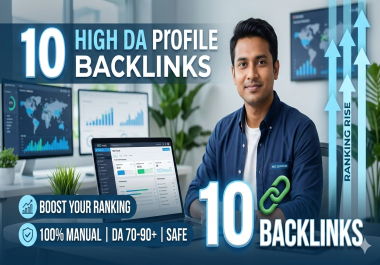 Provide 10 High DA Manual Profile Backlinks for SEO Ranking