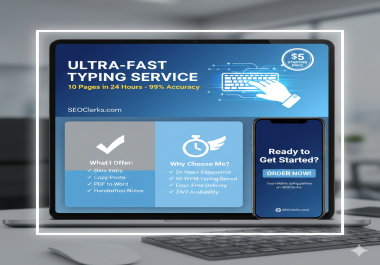 I will do typing,  data entry for you