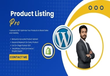 I Will Do Ecommerce Product Upload,  Listing and SEO for WordPress and Shopify