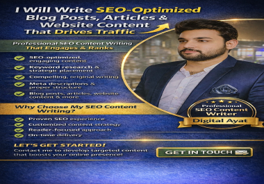 I Will Write SEO-Optimized Blog Posts,  Articles & Website Content That Drives Traffic