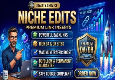 Premium 5 Niche Edit Link Insertions To Increase Organic Traffic