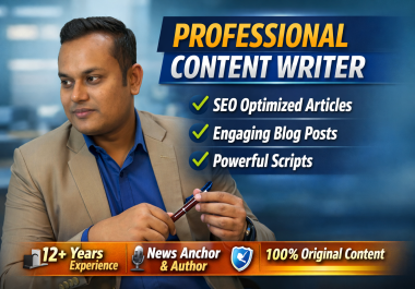 SEO Blog & Script Writer 12+ Years News Anchor Research-Driven Storyteller