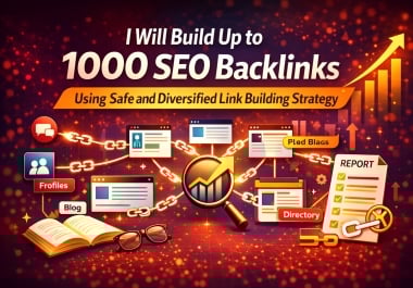 I will build up to 1000 SEO backlinks using safe and diversified link building strategy
