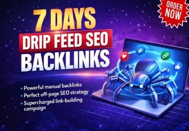 I will deliver 7 days drip feed SEO backlinks for safe ranking growth