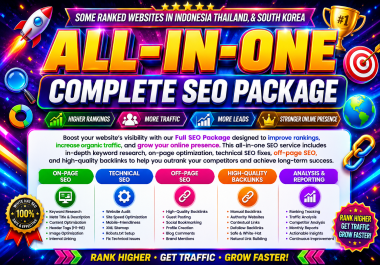 I Will Provide a Complete All-in-One SEO Package to Boost Rankings,  Traffic & Online Visibility