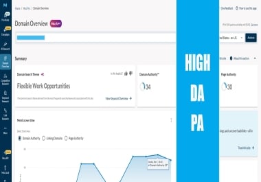 I will increase domain authority MOZ DA/PA 30+ with high quality backlinks