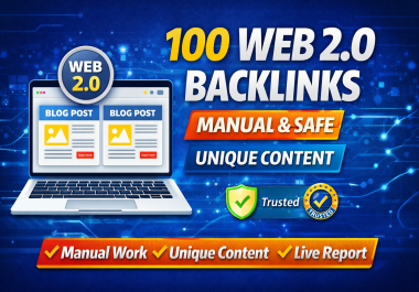 I will create 100 high authority Web 2.0 backlinks with manual and safe link building