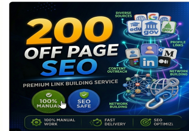200 Manual Off-Page SEO Backlinks High-Quality White Hat Link Building for Website Authority & Vis