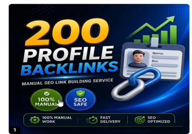 I will create 200 manual profile backlinks for safe and natural SEO link building