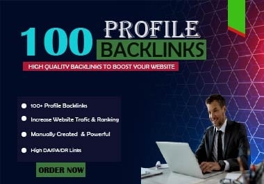 100+ manual DA 60-90+ high authority profile backlinks for google rank