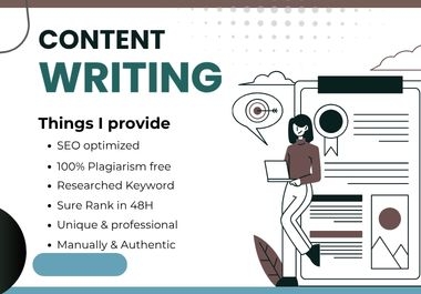 High quality SEO optimized Content with Research Keyword,  Article,  web content in 1000+ words
