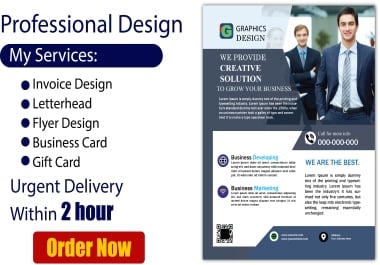 I will do invoice,  flyer,  letterhead and business card design for you
