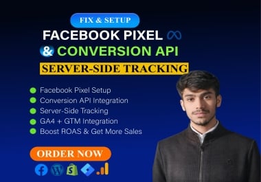 I will fix Meta Pixel,  Conversion API,  GA4 and GTM tracking