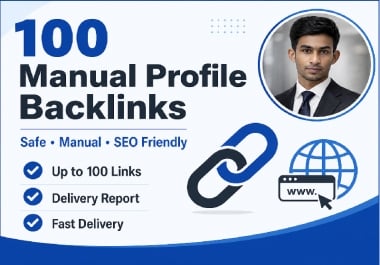 I will create 100 manual profile backlinks for your website SEO