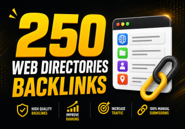 250 Web Directories Backlinks Manually for SEO Ranking