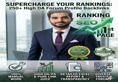 250 High-Quality Forum Profile Back-links Boost Website Ranks