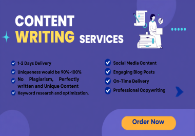 I Will Write Quality,  SEO-Friendly,  and Unique Content for Website