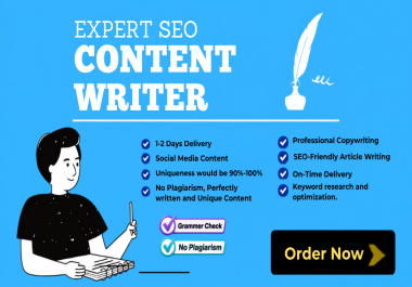 I Will Write 1000-1200 Words of Professional,  Unique and SEO Optimized Content