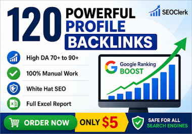 I will build 120 high DA profile backlinks for SEO ranking boost