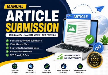 50 Manual Article Submission on High Quality Websites