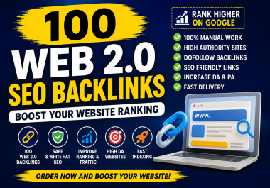 I will create 100 web2.0 SEO backlinks for Google ranking