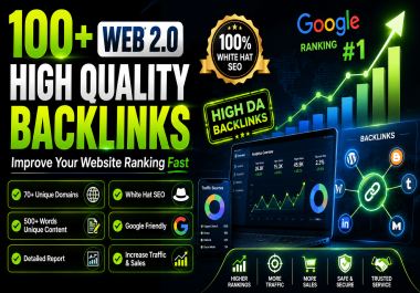 100+ Web 2.0 High Quality Backlinks Service - Boost Google Ranking with White Hat SEO