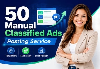 50 Manual Classified Ads Posting Service