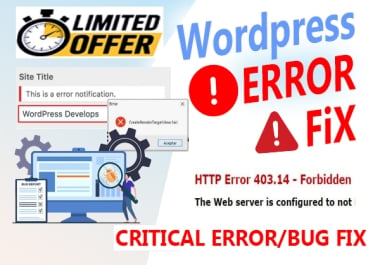 I will fix wordpress errors,  bugs,  critical issues and website problems fast
