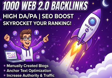 organic SEO boost - provide 1000 premium Web 2.0 backlinks to boost website authority and traffic
