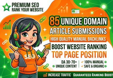 Higher Traffic - Provide 85 High DA Web 2.0 Backlinks With Unique 1000 Word Article Writing