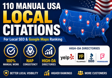 I will build 110 manual USA local citations for local SEO