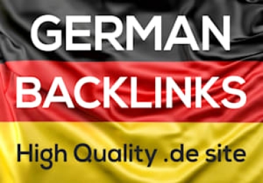 Build 10 German Dofollow SEO Quality Backlinks. De Domains