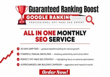 MONTHLY SEO SERVICE Google Top Ranking Formula All-in-One Monthly Off-Page SEO Service & Daily