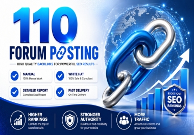 Get Manual 110 High Authority Forum Posting for Powerful Backlinks