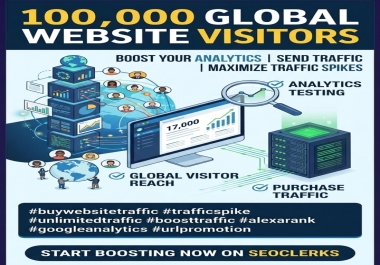 WE WILL SEND YOU 100,000 GLOBAL REAL VISITORS TO YOUR WEBSITE