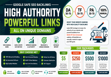 I Will Deliver 1000 Premium Manual SEO Backlinks on Trusted DA30- 70 Tech & General Sites