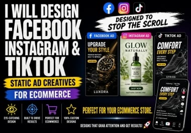 I Will Create Social Media Ad Creatives for Facebook,  Instagram and TikTok