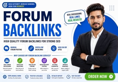 I will do manual 50 forum backlinks from high DA community forum websites