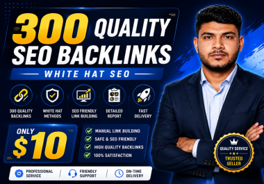 I will build 300 high authority white hat SEO backlinks with detailed report