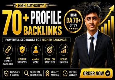 Build 75 High Authority Profile Backlinks Manually for SEO,  Google Ranking & Traffic