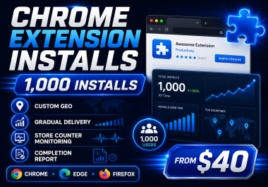 I will deliver 1,000 Chrome extension installs with custom GEO and gradual delivery